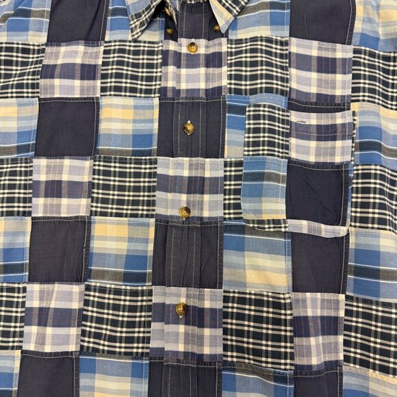 Orvis Sporting Traditions Mens XXL Patchwork Plaid Short Sleeve Button-Up Shirt - Picture 8 of 10